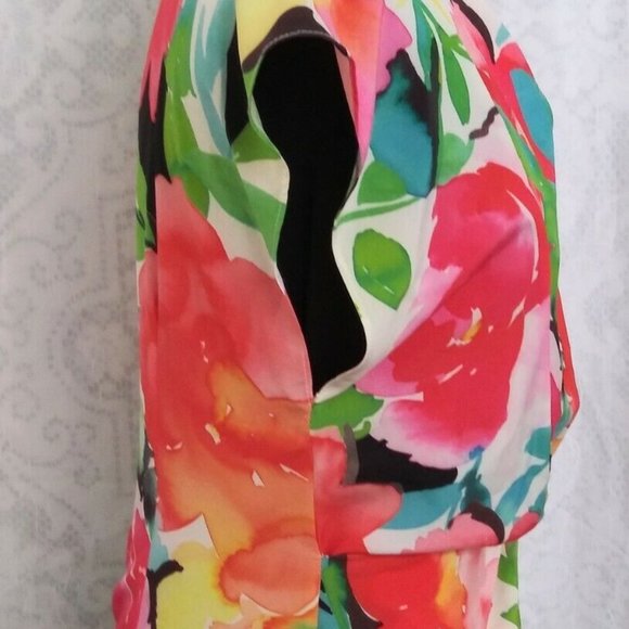 Joseph Ribkoff Twist Front Top Floral Size 6 - Picture 3 of 6